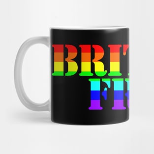 Free Britney Free Typography Bright Rainbow Text Mug